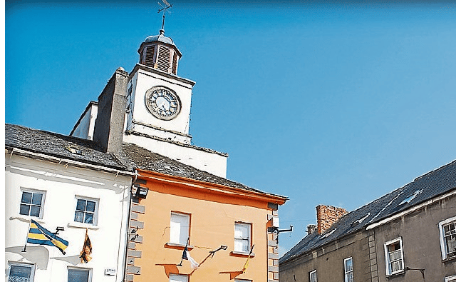 A view of Carrick-on-Suir Town Clock from Sean Kelly Square