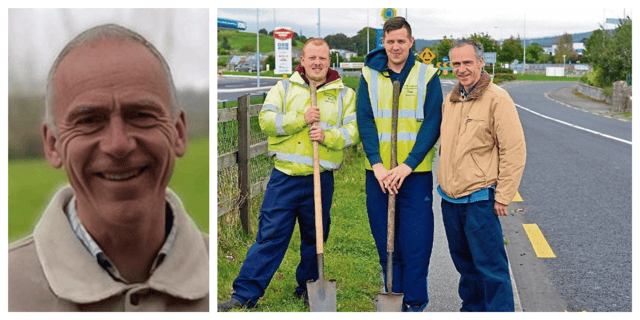 Chairperson of Tipperary Tidy Towns Brian Rafferty with TUS workers John Collins and Jamie Ryan pictured above in 2016.