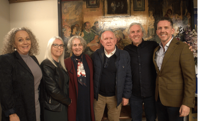 Prof. John Nolan (far right) with his family at the private screening of A Vision for Vision. From left: Shirley O’Shea and Rose Peters (sisters), parents Helen and John Nolan, his brother Ray Nolan