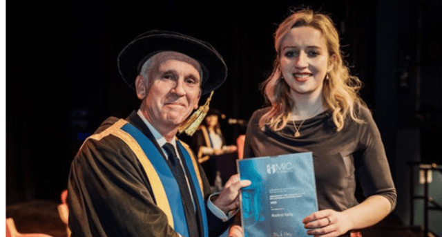 MIC President Professor Dermot Nestor with Aislinn Kelly