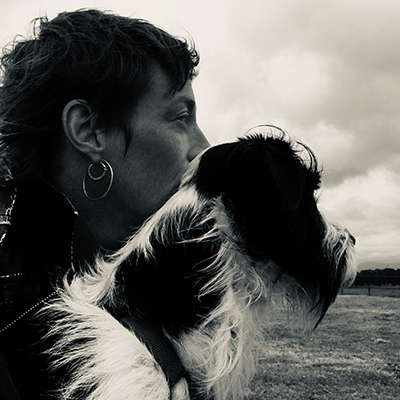 Tipperary artist Annie Hogg with her dog Archy