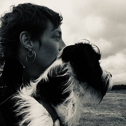 Tipperary artist Annie Hogg with her dog Archy
