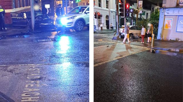 The scene of the crash on Upper William Street