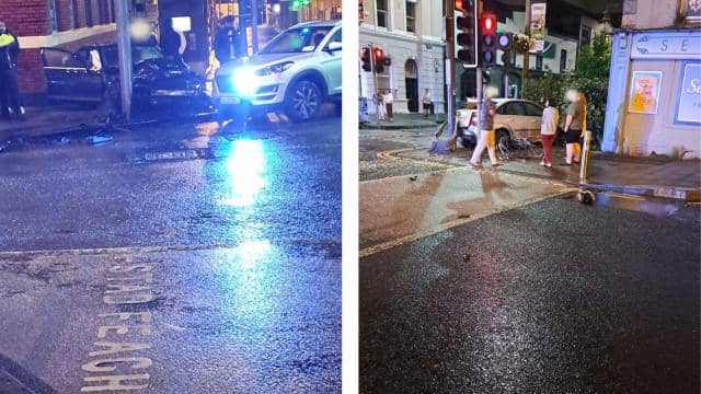 The scene of the crash on Upper William Street