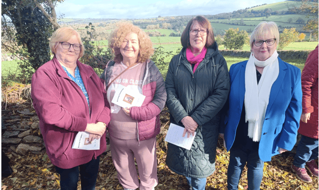 Bridget Driver, Mags Maguire, Joan Dwyer and Teresa Power pictured at the blessing ceremony for the St Crispin statue in Ahenny