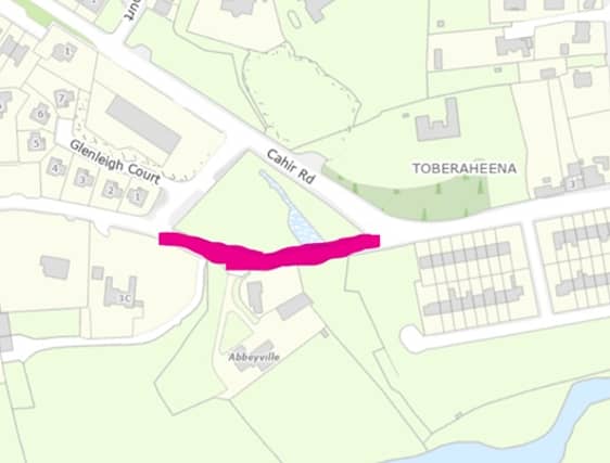 A partial road collapse took place at Toheraheena Well in Clonmel on Friday night