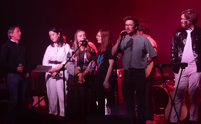 Some of the musicians on stage for the Lory Kenny tribute concert