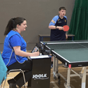 Scoil Aonghusa table tennis players in action