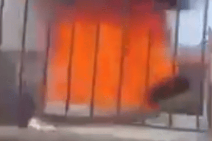 The car went up in flames just after 4pm on Thursday