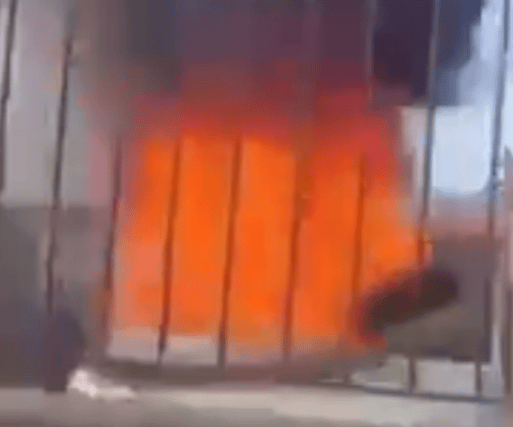 The car went up in flames just after 4pm on Thursday