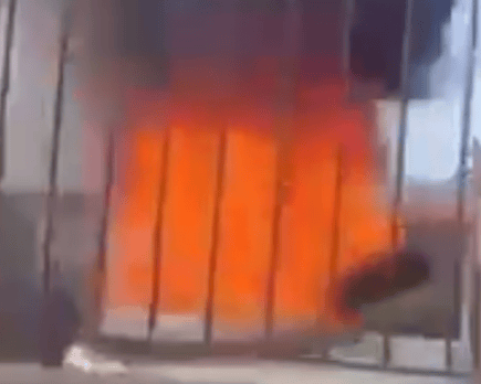 The car went up in flames just after 4pm on Thursday