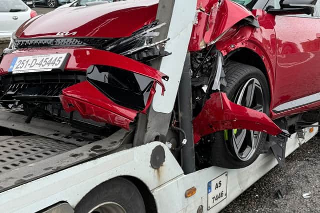LIVE: Driver in Tipperary appears to crash brand new car while loading ...