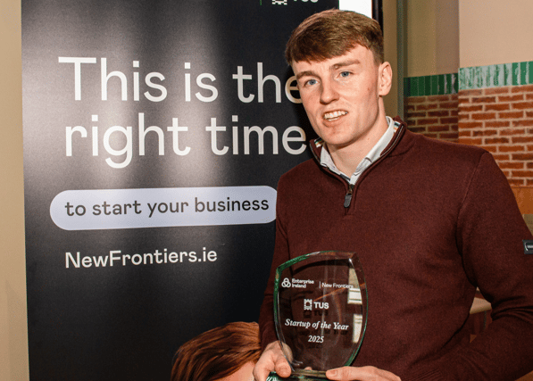 Cashel's Cathal D'Arcy of BERGO with his Startup of the Year Award