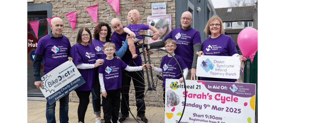 A group pictured at the launch of Sarah's Cycle which will take place on Sunday March 9