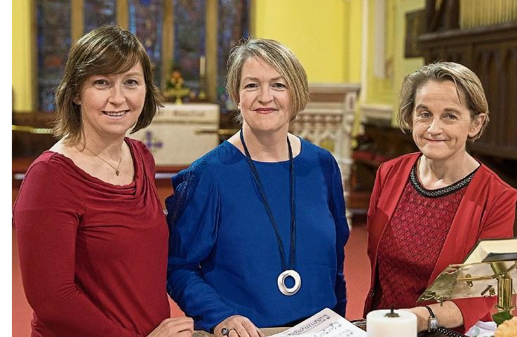 Cliona and Roisin Maher with Marian Ingoldsby