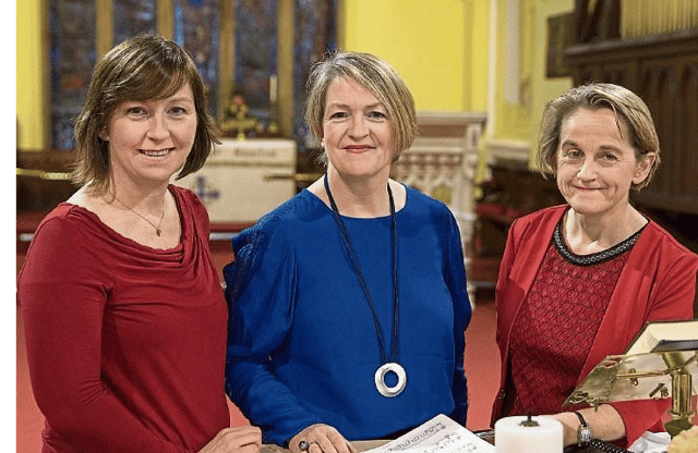 Cliona and Roisin Maher with Marian Ingoldsby