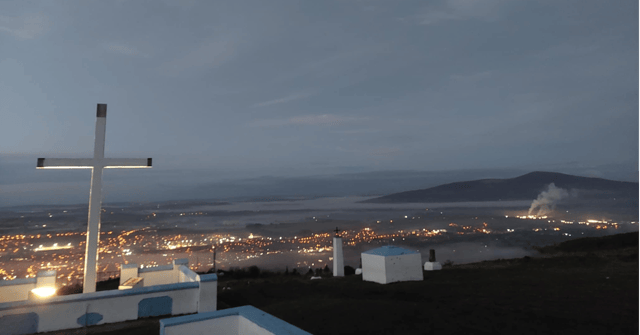 The stunning view of Clonmel at night from the Holy Year Cross above the town