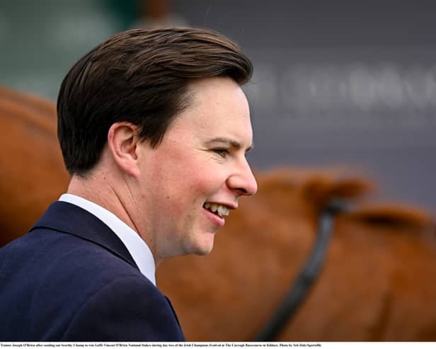 Trainer Joseph O'Brien after sending out Scorthy Champ to win Goffs Vincent O'Brien National Stakes