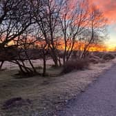 The beautiful new walkway with a postcard scene heading into  Derrynaflan bog