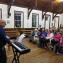 Joining in the open night sing-along at Roscrea community choir