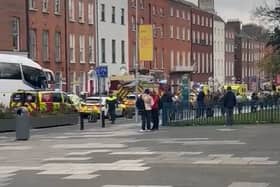 A still from a video from the scene on Parnell Square in Dublin shared widely on social media