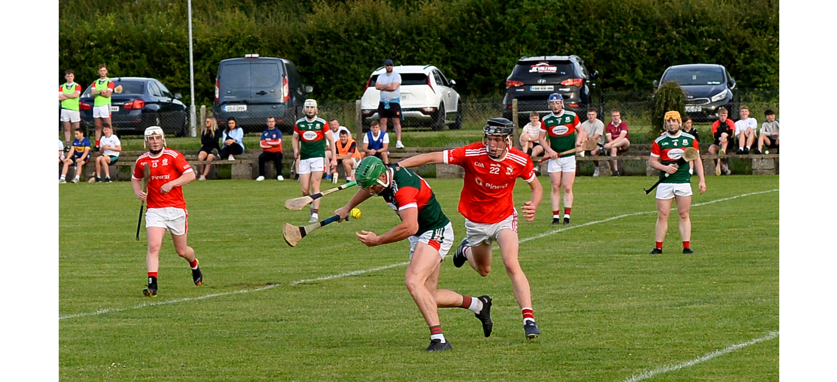 Mullinahone's Daire O'Brien is challenged by Roscrea's Leigh Loughnane. Picture: Michael Boland