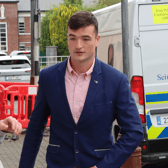 Kyle Hayes entering Mallow District Court this Tuesday. Photo: Adrian Butler