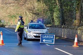 The scene of the road closure at Brannockstown last Thursday. Picture: Tony Keane/Leinster Leader