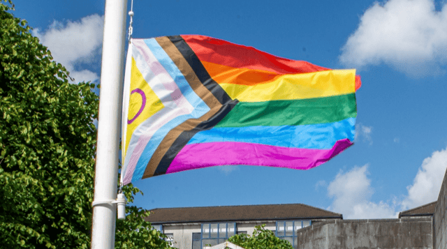 The Limerick Pride flag at City Hall