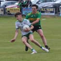 Sam Hall (Golden-Kilfeacle) gets out in front of Moss O'Brien (Aherlow) - Picture Francis Coughlan