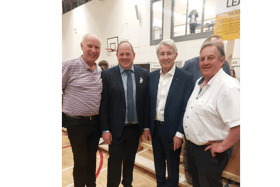 Cllr Andy Moloney with Joe Kennedy, Deputy Michael Lowry and Cllr Joe Hannigan at the count centre in Thurles