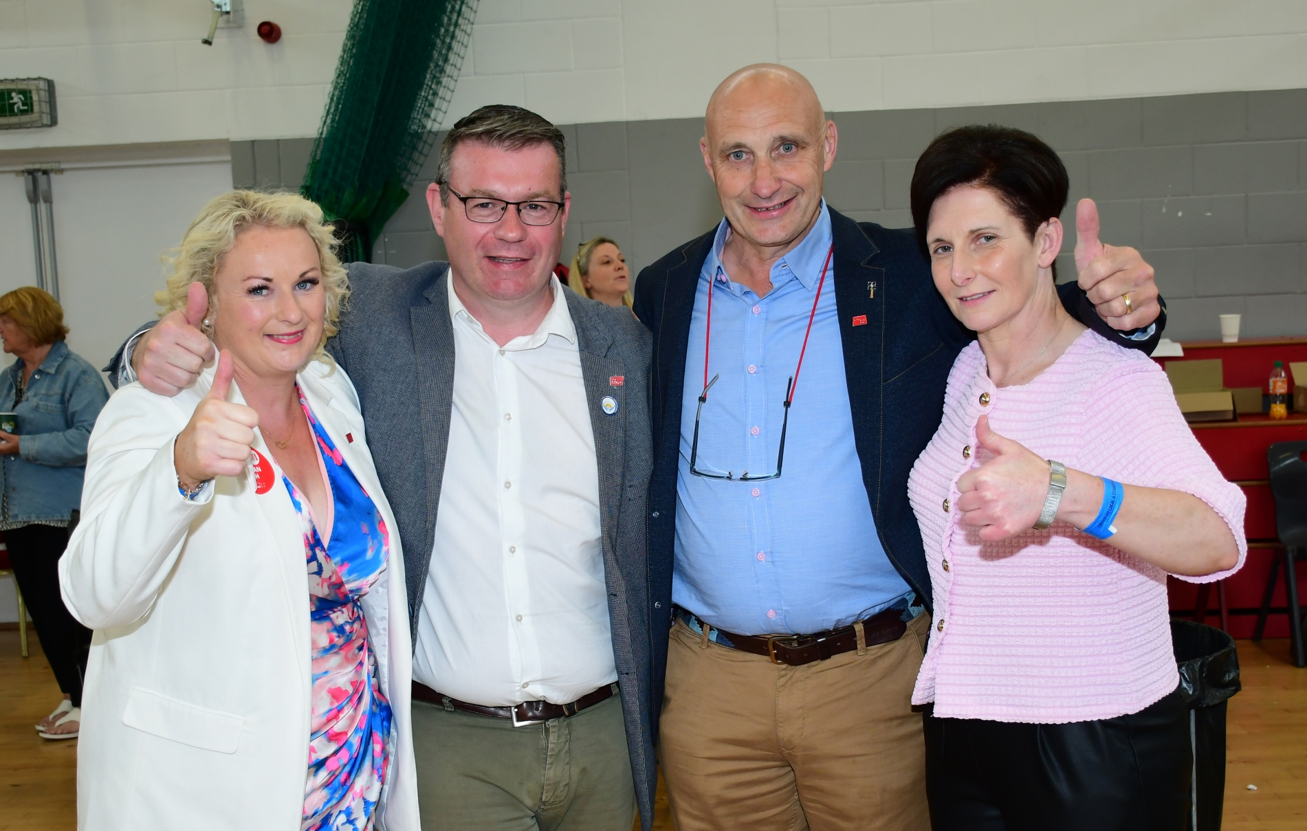 Carrick-on-Suir LEA Labour Cllr Michael ‘Chicken’ Brennan with Labour Party TD Alan Kelly and fellow Labour Cllrs Louise Morgan-Walsh and Fiona Bonfield.  Picture:  Eamonn McGee