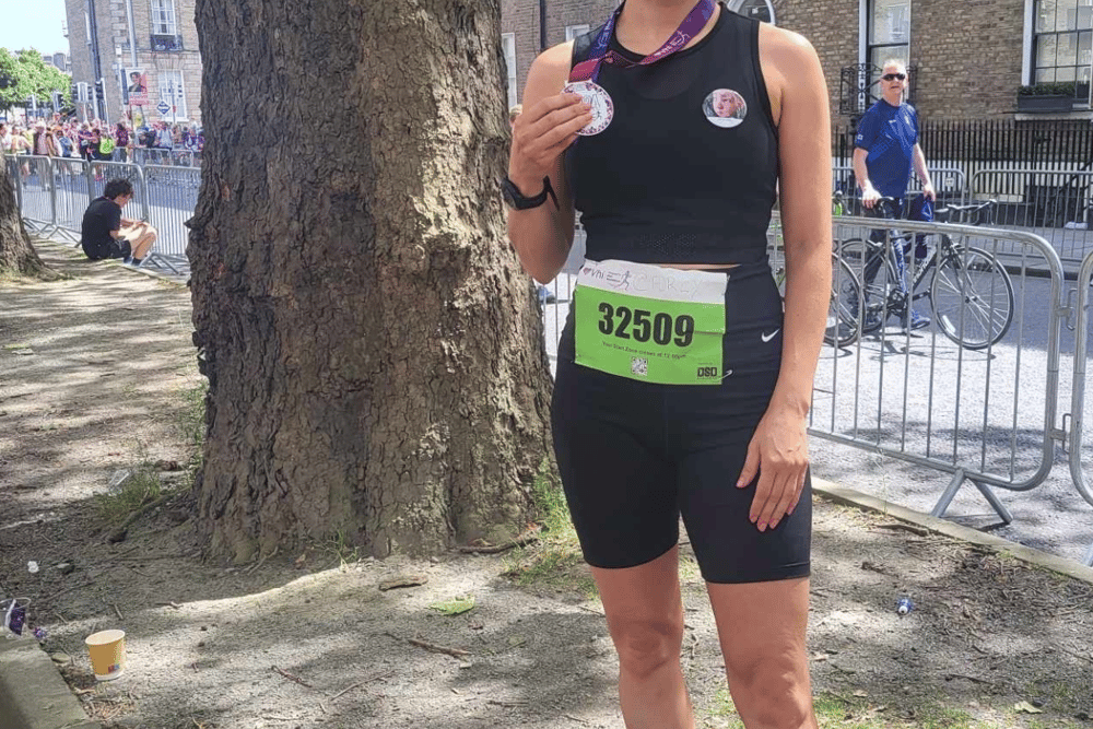 Fethard AC's Carol Molloy after completing the VHI Women’s Mini Marathon in Dublin last Sunday