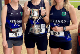 From left to right: Abaigeal Maher, Edel Roche (individual champion) and Paula Hendricksen