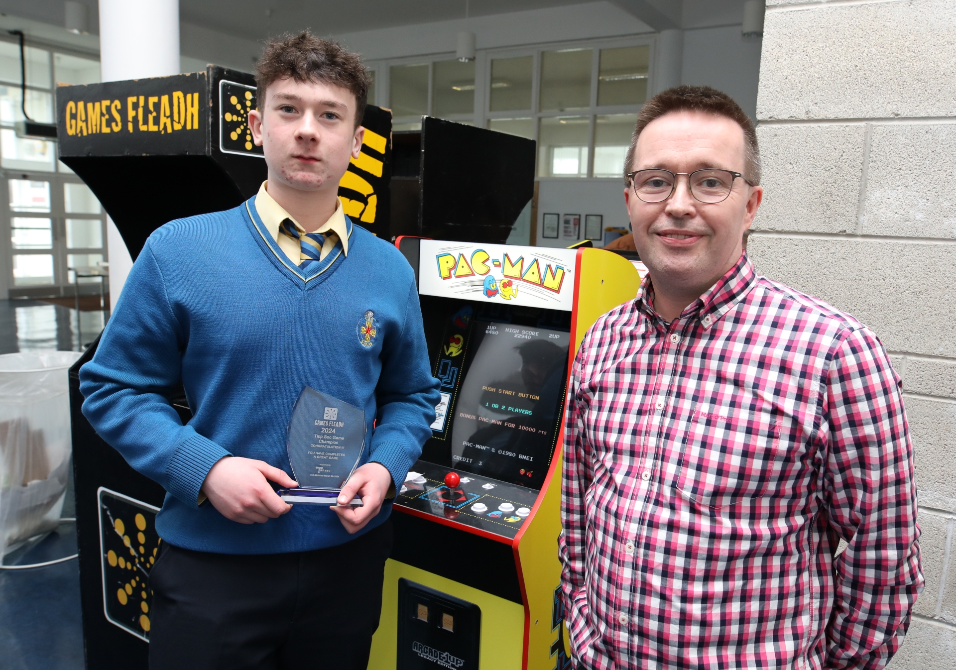 PICTURE: Thurles student wins TUS Games Fleadh Pac-Man competition