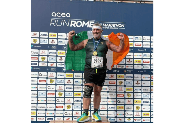 Richie McGrath following his run in the Rome Marathon
