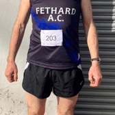 Billy Prout who helped his club, Fethard AC, win team silver in the over 65 event at the Munster 4 Mile Championships hosted by Dundrum AC on Sunday last