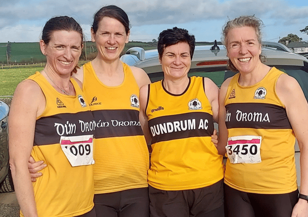Dundrum AC ladies were all smiles after taking part in the John Treacy 10 Mile Race in Dungarvan. From left to right: Karen Coughlan, Linda Grogan, Claire Ryan and Mairead Julian.