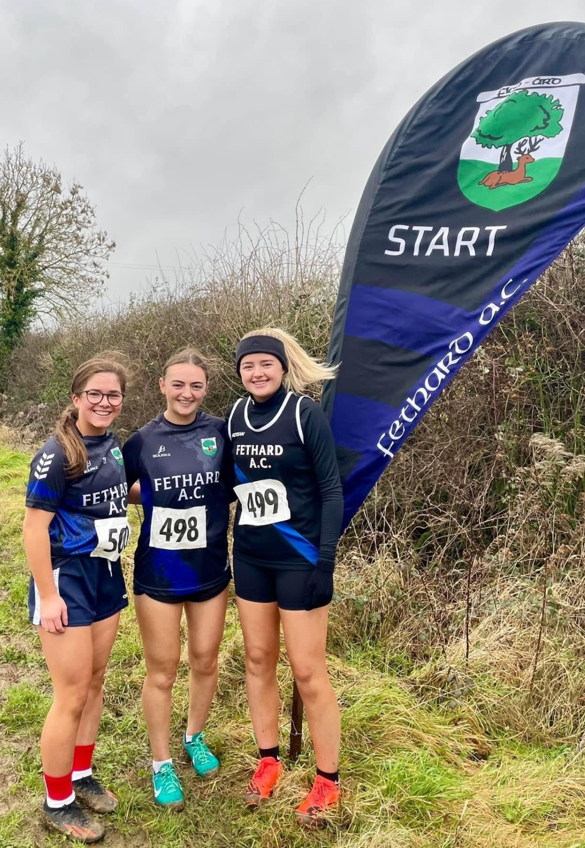 The Fethard AC under 23 team of Isobel Maher, Alison Connolly and  Carrie Davey. The trio won their first county team medals on their club debuts