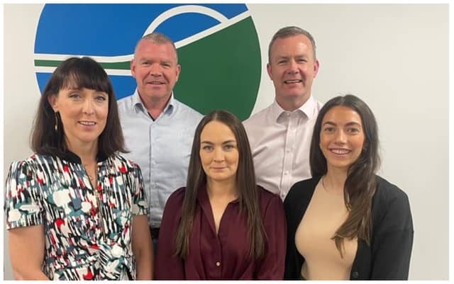 The Eolas Money Team - Back Row L-R: Brendan Reilly & Jim Stapleton. Front Row L-R: Julie Kennedy Fogarty, Emma Costello, Leah Maguire