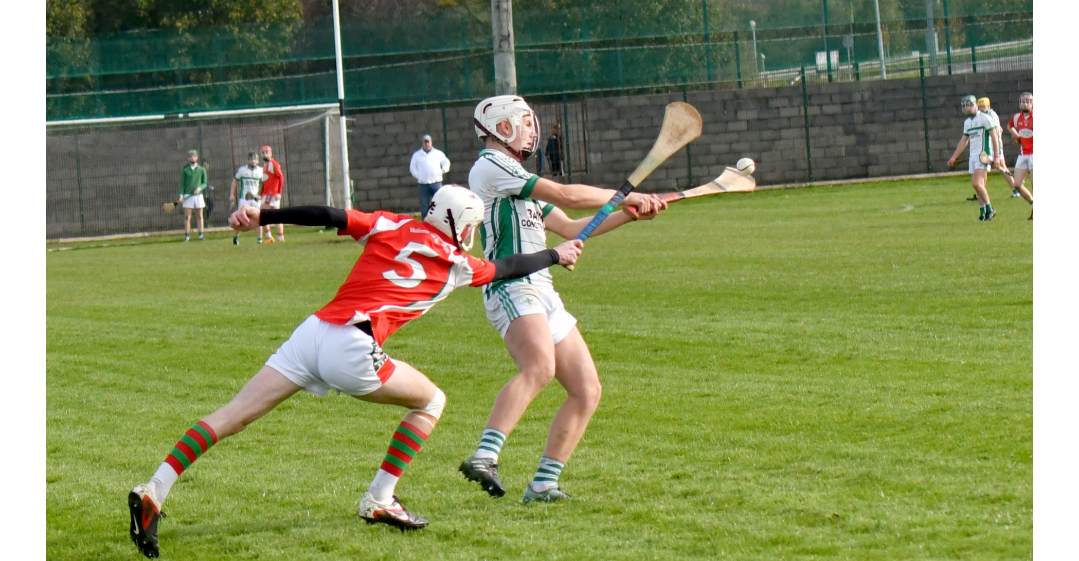 Mullinahone's Alex Britton tries to block this shot by Robbie Ryan, Holycross/Ballycahill, in Sunday's final. Picture: Michael Boland