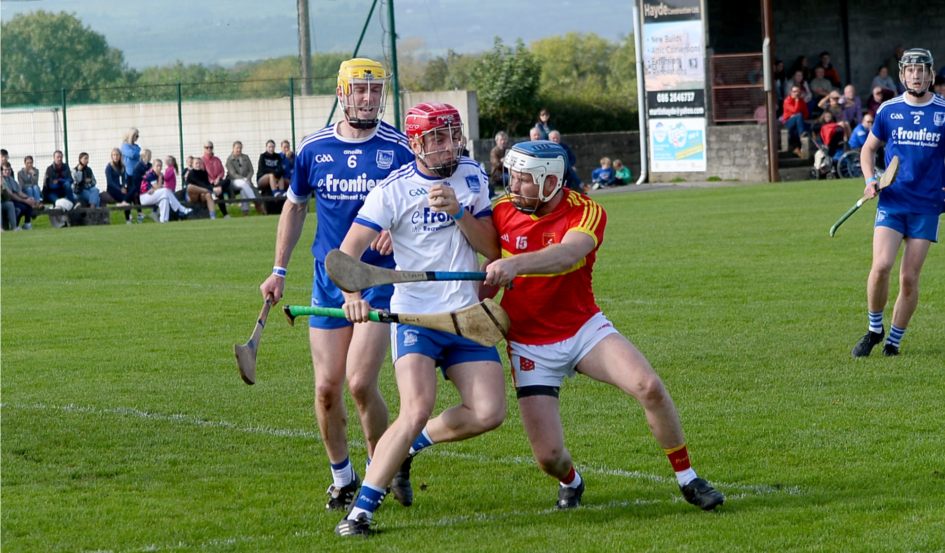 Thurles Sarsfields goalie Kevin Bracken and Killenaule's Eoin Barry collide during Sunday's County Premier Intermediate Hurling Championship semi-final in Boherlahan. Picture: Michael Boland
