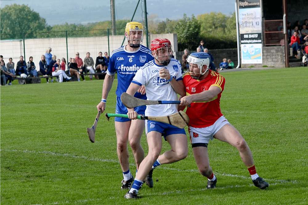 Thurles Sarsfields goalie Kevin Bracken and Killenaule's Eoin Barry collide during Sunday's County Premier Intermediate Hurling Championship semi-final in Boherlahan. Picture: Michael Boland