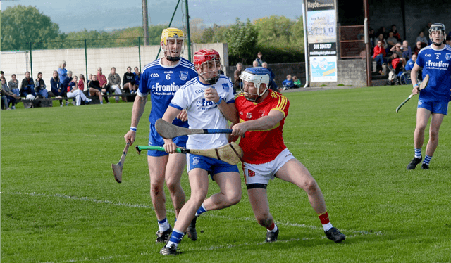 Thurles Sarsfields goalie Kevin Bracken and Killenaule's Eoin Barry collide during Sunday's County Premier Intermediate Hurling Championship semi-final in Boherlahan. Picture: Michael Boland