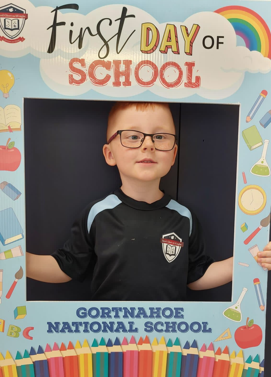 While Richard Dunne is looking for photos of the Old School in Gortnahoe - this little boy started in Junior Infants in Gortnahoe National School this year.  See them all in our Supplement this week.