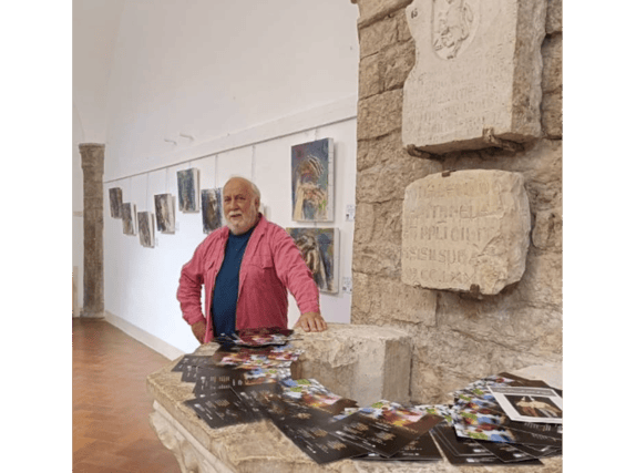 John Keating at the opening of the exhibition in Assisi, Italy