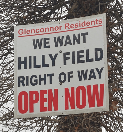 Residents at Rockfield, Glenconnor, Clonmel now display posters seeking the return of their former right-of-way.