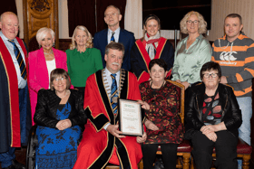 Pictured at a Mayoral reception for Dolphin Swimming Club to mark their 40th anniversary, back row, from left to right, John Prendergast, Sinead Kearns, Cllr Richie Molloy, Carol English Lady Mayor, B