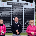At the recent Ballykisteen Captains’ Drive-In for 2023 were, from left to right:  Junior Captain Caitlin Shippam, Gents Captain Tom Holton and Lady Captain Stella Fahy