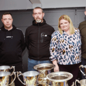 From left to right: George Goodman, Alan Hogan (national foursomes title winners), Gráinne Shelly and Derek Shelley (national mixed foursomes title winners).